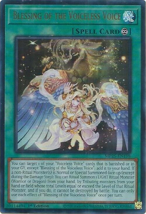 Yugioh Blessing of the Voiceless Voice MP25-EN198 Ultra Rare NM English