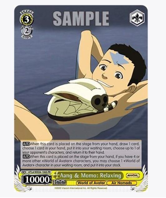 Weiss Schwarz Aang & Momo: Relaxing ATLA/WX04-106S PR Foil NM English