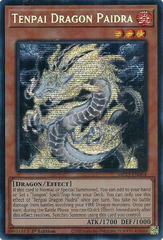Yugioh Tenpai Dragon Paidra MP25-EN064 Prismatic Secret Rare NM English