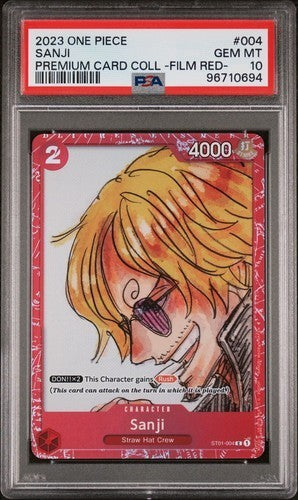 One Piece TCG Sanji ST01-004 Red Film PSA 10 English