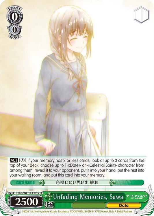 Weiss Schwarz Unfading Memories, Sawa DAL/WE33-E035 U Parallel Foil NM English
