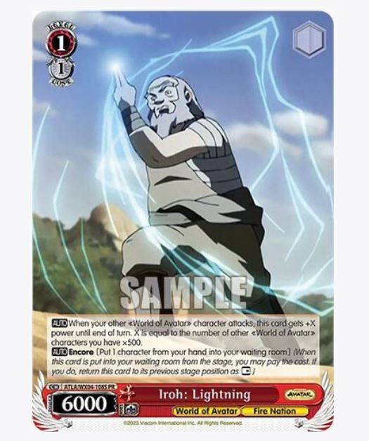 Weiss Schwarz Iroh: Lightning ATLA/WX04-108S PR Foil NM English