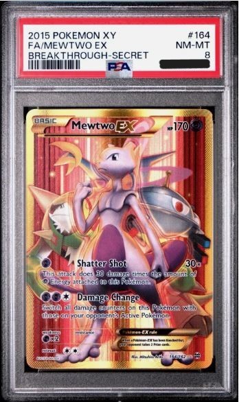 Pokemon TCG Mewtwo EX 164/162 Breakthrough Secret Rare PSA 8 English