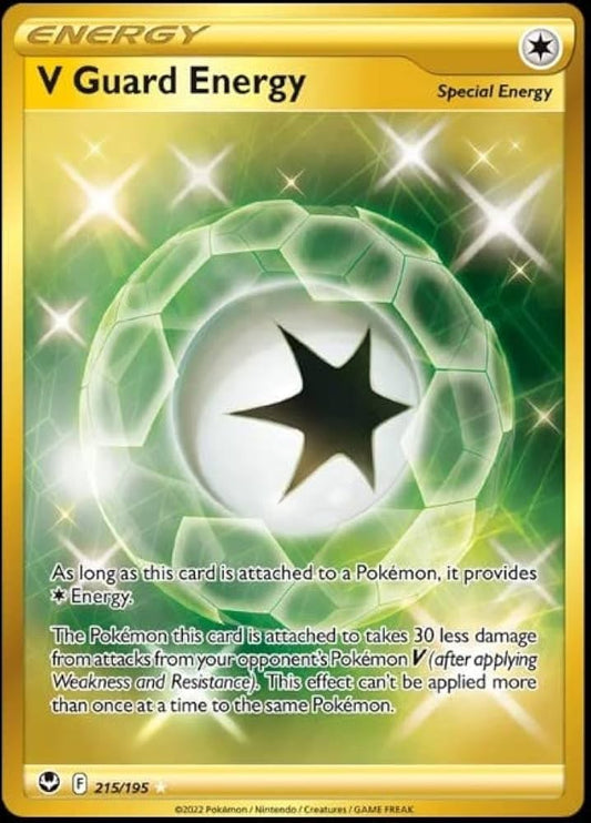 Pokemon TCG V Guard Energy 215/195 Silver Tempest Gold Secret Rare NM English